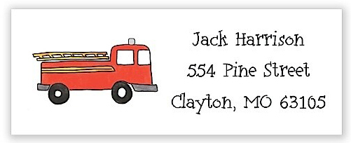 Firetruck Return Address Labels